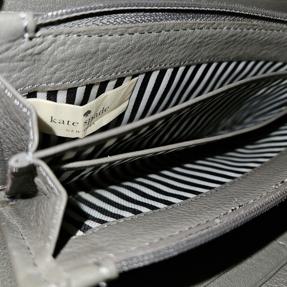 Kate Spade Accordion Style Long Leather Wallet, Vintage, Charcoal Grey - Picture 6 of 12